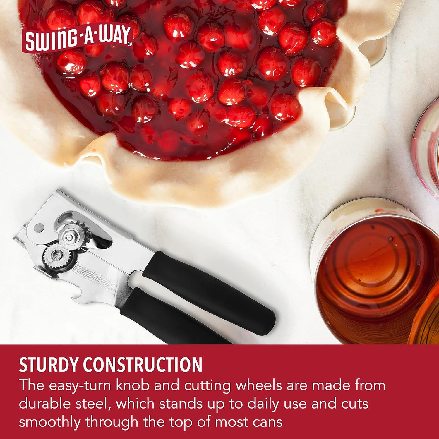 Classic Swing-A-Way Can Opener - All-Steel Manual Bottle Opener