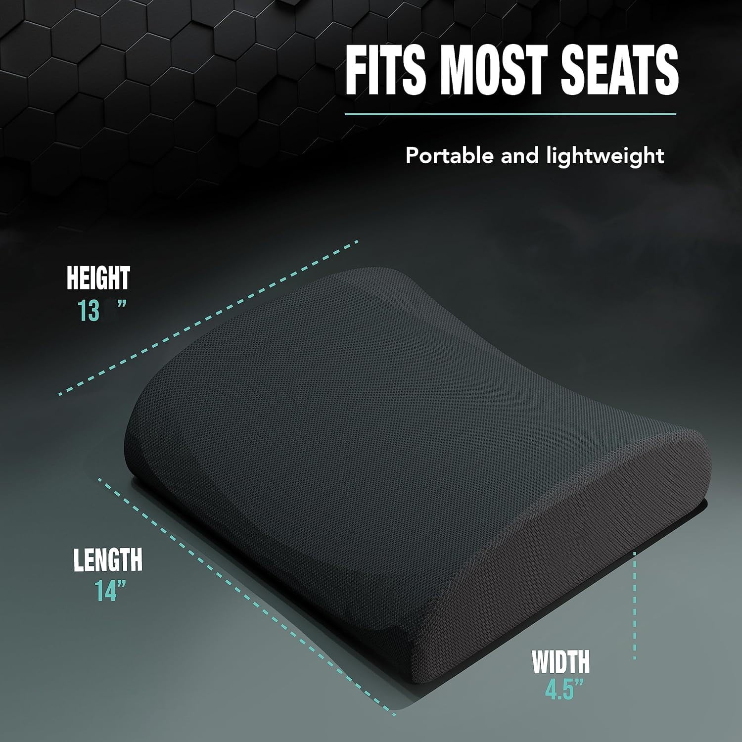 Memory Foam Lumbar Support Pillow - Back Pain Relief for Office & Car