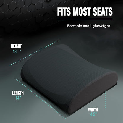 Memory Foam Lumbar Support Pillow - Back Pain Relief for Office & Car