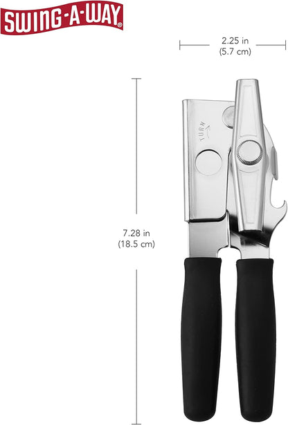 Classic Swing-A-Way Can Opener - All-Steel Manual Bottle Opener