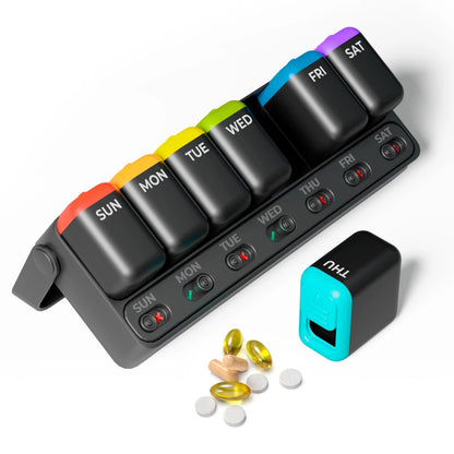Weekly Pill Organizer with Reminder Switch - 7-Day Portable Medication Tracker
