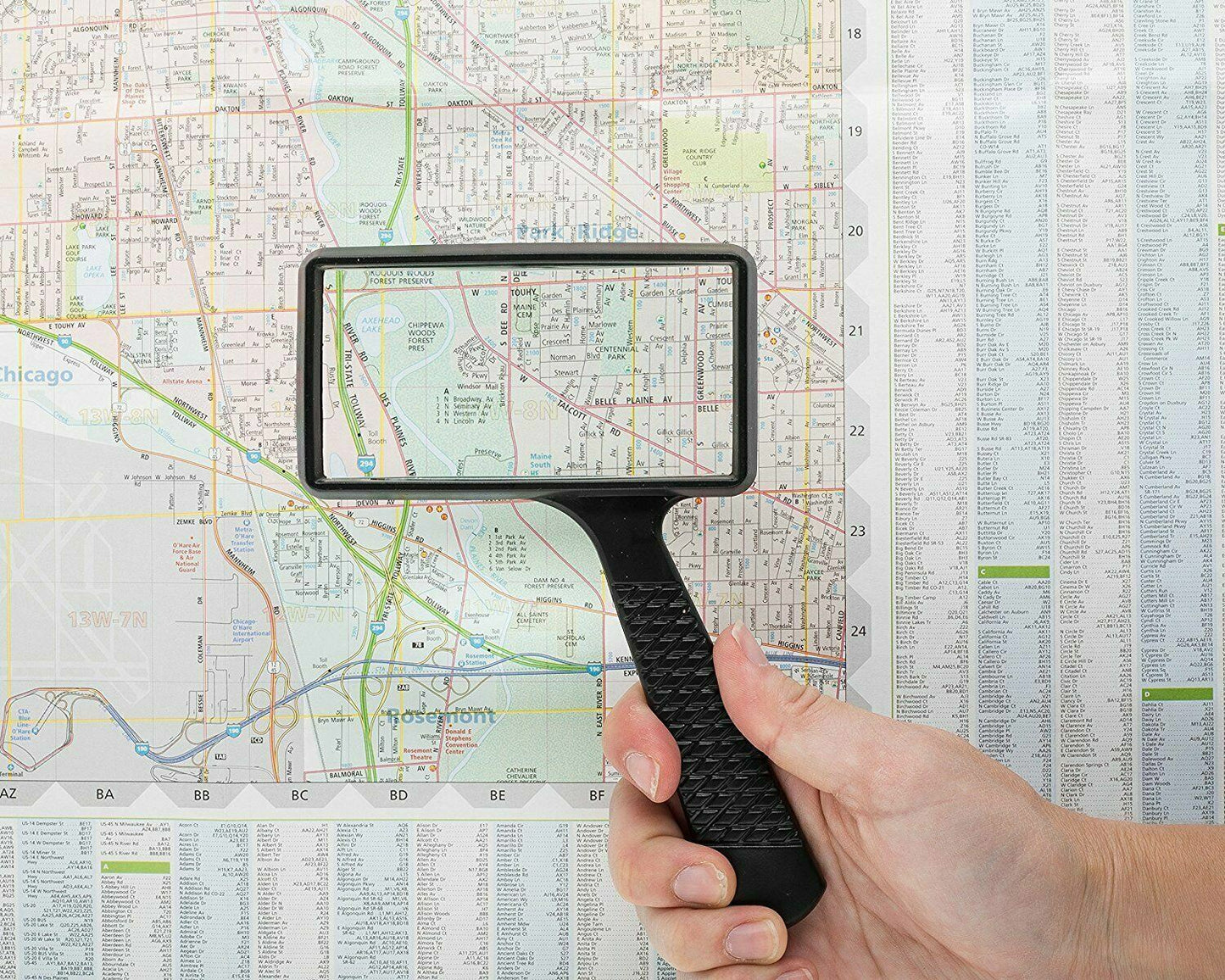 Handheld 3X Magnifying Glass with Optical Lens