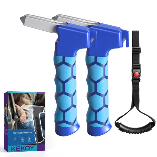 Car Door Assist Handle - 4-in-1 Mobility Aid with Window Breaker & Seat Belt Cutter