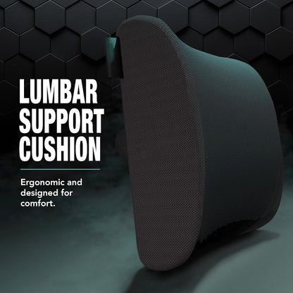 Memory Foam Lumbar Support Pillow - Back Pain Relief for Office & Car