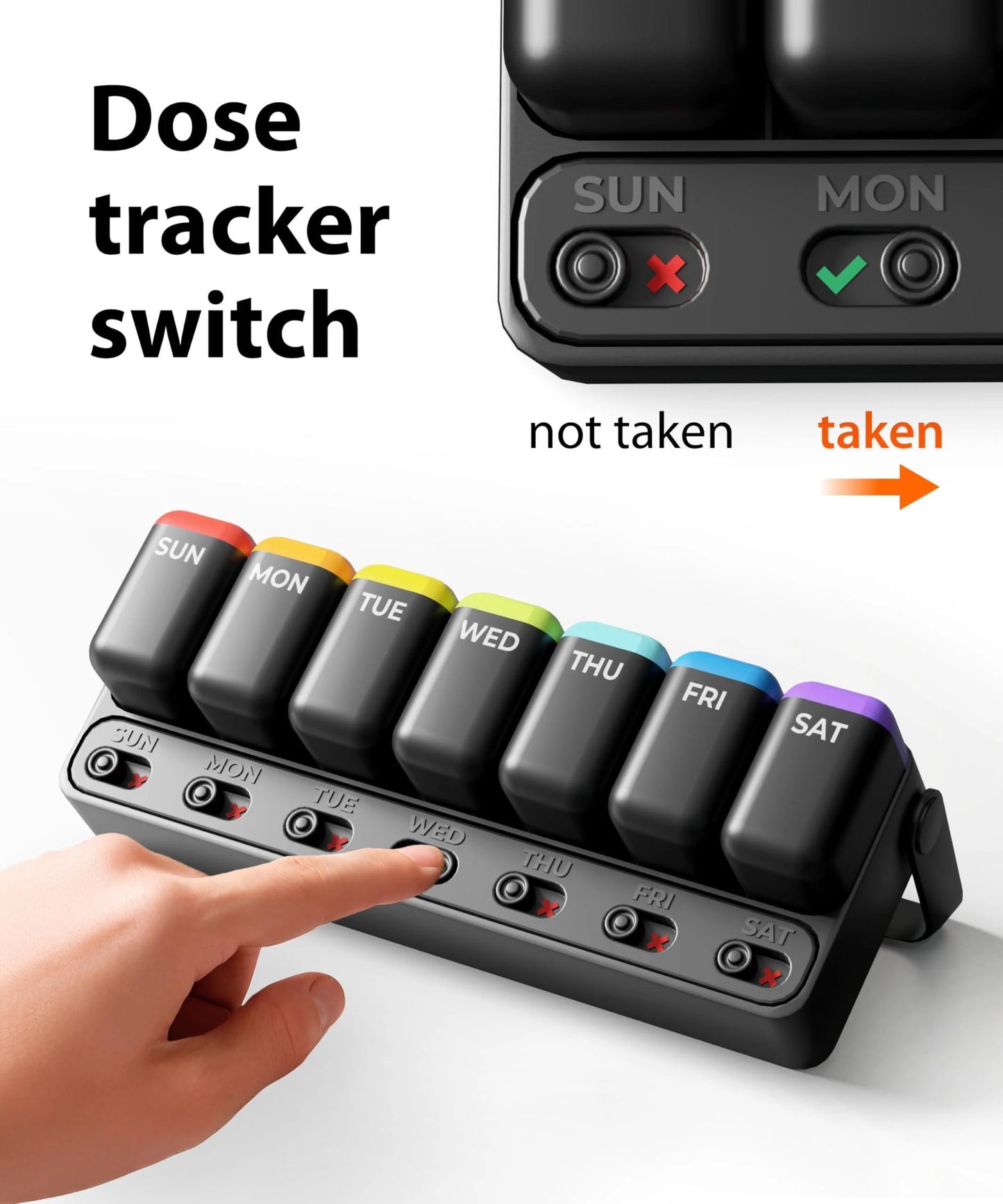 Weekly Pill Organizer with Reminder Switch - 7-Day Portable Medication Tracker