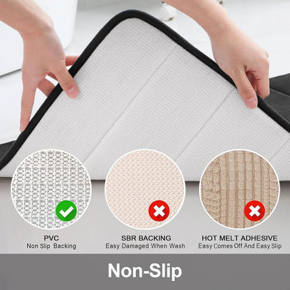 Memory Foam Bathroom Rug - Ultra Soft Absorbent Non-Slip