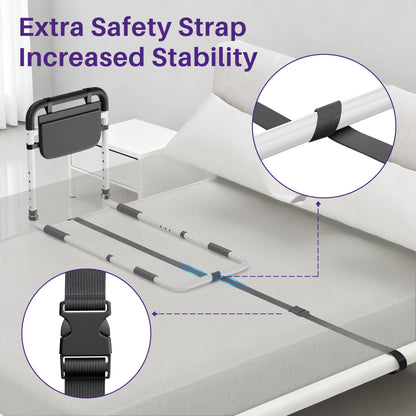 Adjustable Bed Assist Rail - Heavy-Duty Safety Handle
