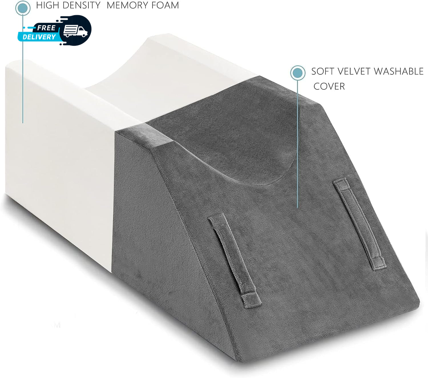 Memory Foam Leg Elevation Pillow - Wedge for Swelling & Circulation