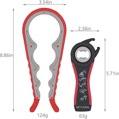 Multi-Size Jar Opener - 5-in-1 Easy Grip Tool for Weak Hands